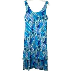 Cattiva Women's Vintage Dress Sleeveless Scoop Neck Layered Ruffle Hem Size 10